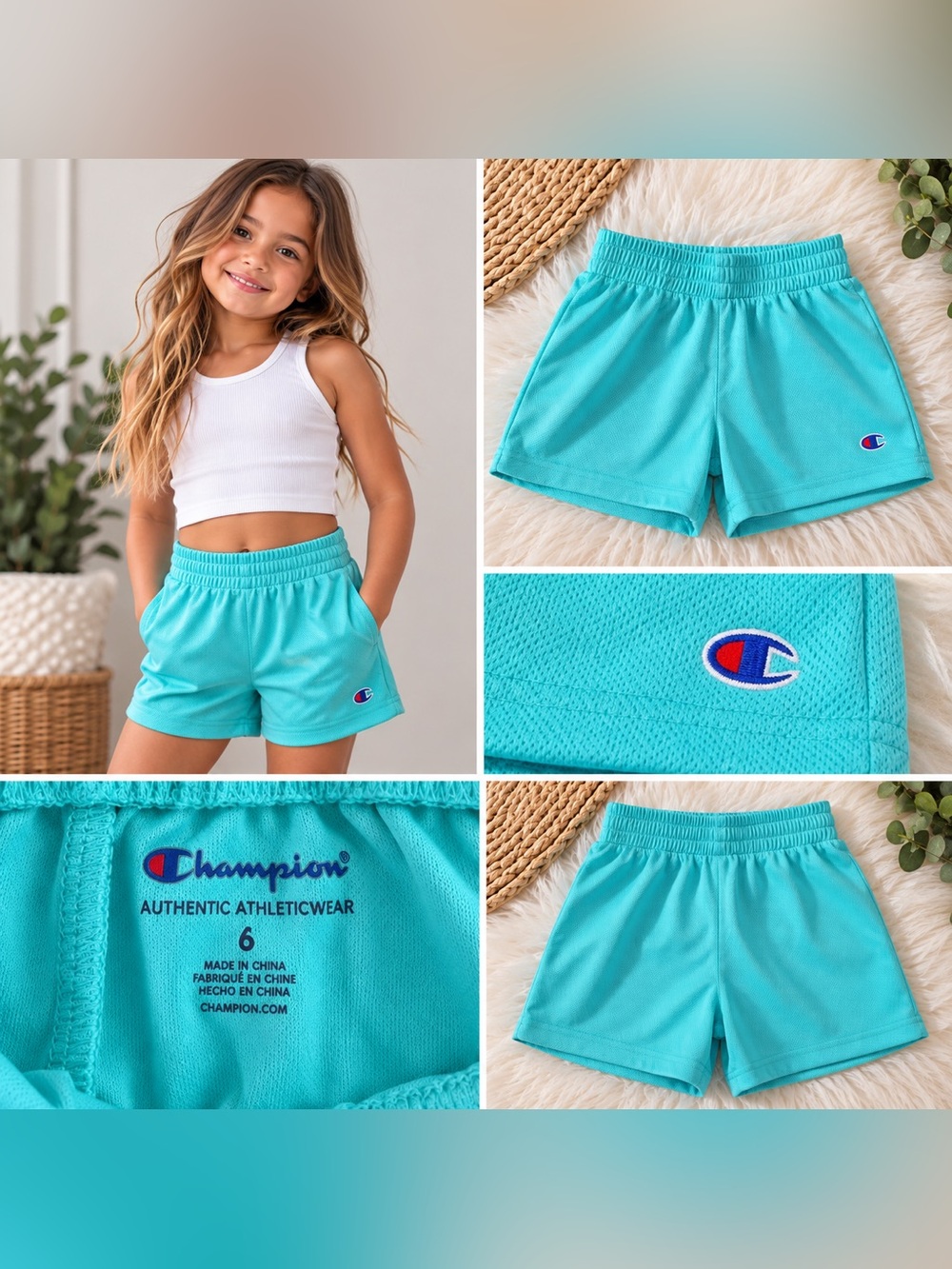 Champion Youth Size 6 Turquoise Athletic Shorts 🩵